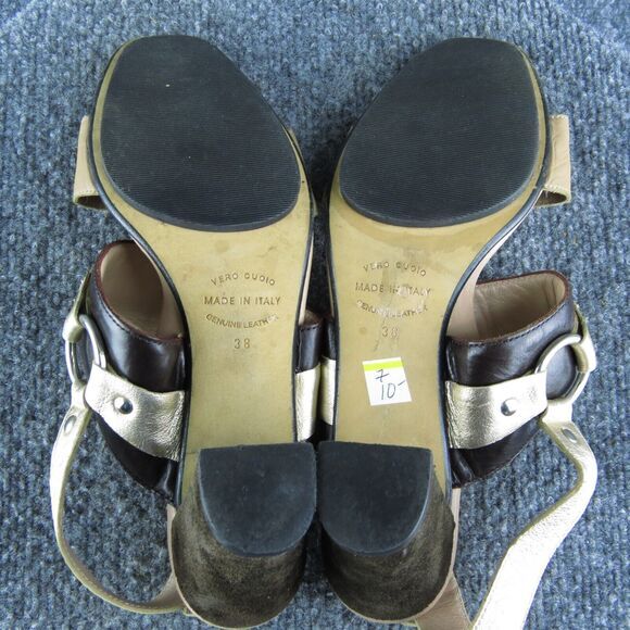 Anyi Lu Women's Harness Ankle Strap‎ Brown Leather Size 38M Gently Used 2025 - Picture 7 of 9